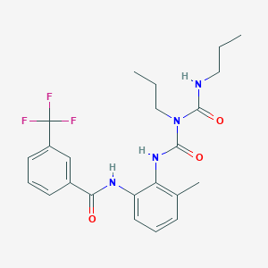 molecular formula C23H27F3N4O3 B11473918 N-(3-methyl-2-{[propyl(propylcarbamoyl)carbamoyl]amino}phenyl)-3-(trifluoromethyl)benzamide 