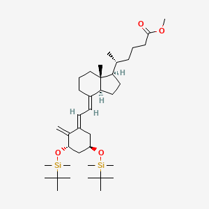 molecular formula C₃₈H₆₈O₄Si₂ B1147392 26,27-Didesmethyl-1,3-(tert-butyldimethylsilyl) (5E)-Calcitriol 24-Carboxylic Acid Methyl Ester CAS No. 161885-78-5