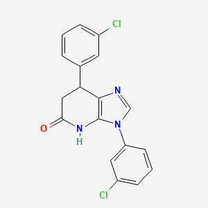 molecular formula C18H13Cl2N3O B11473920 3,7-bis(3-chlorophenyl)-3,4,6,7-tetrahydro-5H-imidazo[4,5-b]pyridin-5-one 