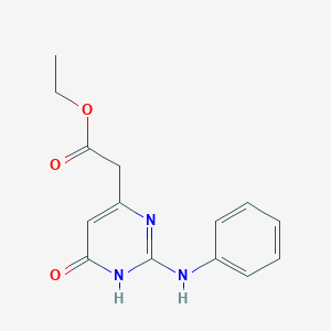 molecular formula C14H15N3O3 B11473934 Ethyl [6-oxo-2-(phenylamino)-1,6-dihydropyrimidin-4-yl]acetate 