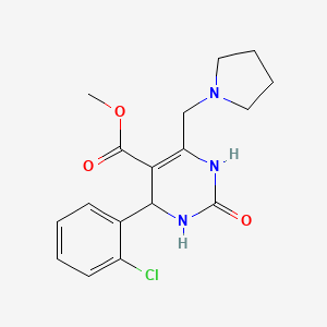 molecular formula C17H20ClN3O3 B11473941 methyl 4-(2-chlorophenyl)-2-oxo-6-(pyrrolidin-1-ylmethyl)-3,4-dihydro-1H-pyrimidine-5-carboxylate 