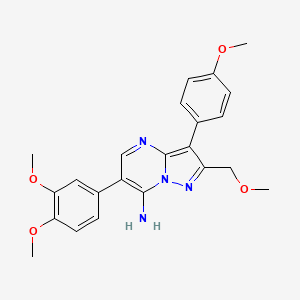 molecular formula C23H24N4O4 B11473944 6-(3,4-Dimethoxyphenyl)-2-(methoxymethyl)-3-(4-methoxyphenyl)pyrazolo[1,5-a]pyrimidin-7-amine 