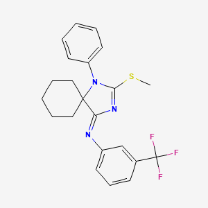 N-[(4Z)-2-(methylsulfanyl)-1-phenyl-1,3-diazaspiro[4.5]dec-2-en-4-ylidene]-3-(trifluoromethyl)aniline