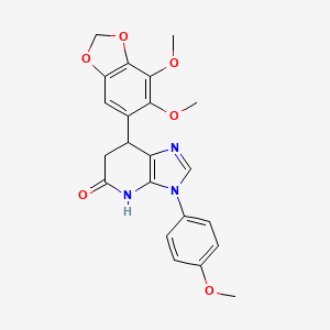 molecular formula C22H21N3O6 B11474002 7-(6,7-dimethoxy-1,3-benzodioxol-5-yl)-3-(4-methoxyphenyl)-3,4,6,7-tetrahydro-5H-imidazo[4,5-b]pyridin-5-one 