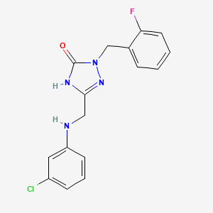 3-([(3-Chlorophenyl)amino]methyl)-1-[(2-fluorophenyl)methyl]-4,5-dihydro-1H-1,2,4-triazol-5-one