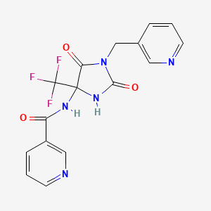 N-[2,5-dioxo-1-(pyridin-3-ylmethyl)-4-(trifluoromethyl)imidazolidin-4-yl]pyridine-3-carboxamide