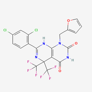 7-(2,4-dichlorophenyl)-1-(furan-2-ylmethyl)-5,5-bis(trifluoromethyl)-5,8-dihydropyrimido[4,5-d]pyrimidine-2,4(1H,3H)-dione