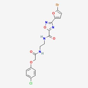 molecular formula C17H14BrClN4O5 B11474080 3-(5-bromofuran-2-yl)-N-(2-{[(4-chlorophenoxy)acetyl]amino}ethyl)-1,2,4-oxadiazole-5-carboxamide 