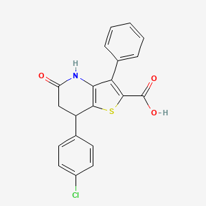 7-(4-Chlorophenyl)-5-oxo-3-phenyl-4,5,6,7-tetrahydrothieno[3,2-b]pyridine-2-carboxylic acid