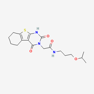 molecular formula C18H25N3O4S B11474093 2-(2-hydroxy-4-oxo-5,6,7,8-tetrahydro[1]benzothieno[2,3-d]pyrimidin-3(4H)-yl)-N-[3-(propan-2-yloxy)propyl]acetamide 