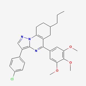 3-(4-Chlorophenyl)-7-propyl-5-(3,4,5-trimethoxyphenyl)-6,7,8,9-tetrahydropyrazolo[1,5-a]quinazoline