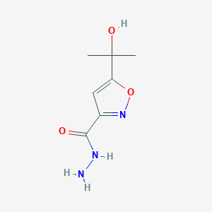 molecular formula C7H11N3O3 B11474118 5-(2-Hydroxypropan-2-yl)-1,2-oxazole-3-carbohydrazide 