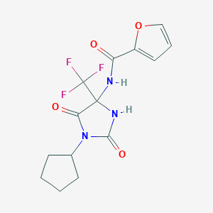 N-[1-cyclopentyl-2,5-dioxo-4-(trifluoromethyl)imidazolidin-4-yl]furan-2-carboxamide