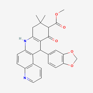 Methyl 12-(1,3-benzodioxol-5-yl)-9,9-dimethyl-11-oxo-7,8,9,10,11,12-hexahydrobenzo[b][4,7]phenanthroline-10-carboxylate