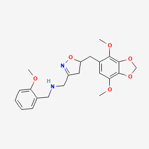 1-{5-[(4,7-dimethoxy-1,3-benzodioxol-5-yl)methyl]-4,5-dihydro-1,2-oxazol-3-yl}-N-(2-methoxybenzyl)methanamine