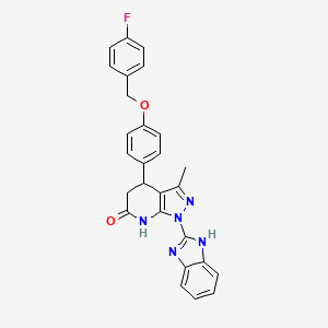 1-(1H-benzimidazol-2-yl)-4-{4-[(4-fluorobenzyl)oxy]phenyl}-3-methyl-1,4,5,7-tetrahydro-6H-pyrazolo[3,4-b]pyridin-6-one