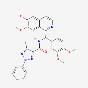 N-[(6,7-dimethoxyisoquinolin-1-yl)(3,4-dimethoxyphenyl)methyl]-5-methyl-2-phenyl-2H-1,2,3-triazole-4-carboxamide