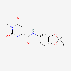 N-(2-ethyl-2-methyl-1,3-benzodioxol-5-yl)-1,3-dimethyl-2,6-dioxo-1,2,3,6-tetrahydropyrimidine-4-carboxamide