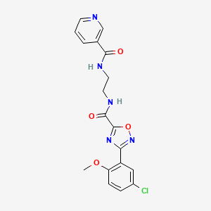 N-[2-({[3-(5-chloro-2-methoxyphenyl)-1,2,4-oxadiazol-5-yl]carbonyl}amino)ethyl]pyridine-3-carboxamide