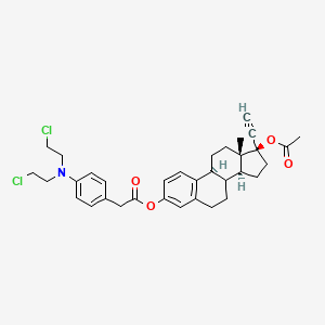 molecular formula C34H39Cl2NO4 B11474211 (8xi,17beta)-17-(Acetyloxy)-17-ethynylestra-1,3,5(10)-trien-3-yl {4-[bis(2-chloroethyl)amino]phenyl}acetate 