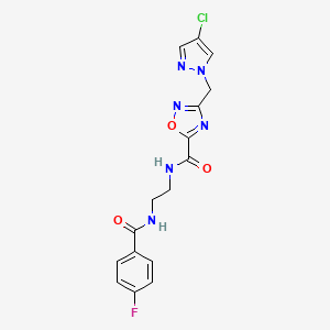 3-[(4-chloro-1H-pyrazol-1-yl)methyl]-N-(2-{[(4-fluorophenyl)carbonyl]amino}ethyl)-1,2,4-oxadiazole-5-carboxamide