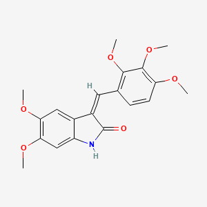 molecular formula C20H21NO6 B11474233 (3Z)-5,6-dimethoxy-3-(2,3,4-trimethoxybenzylidene)-1,3-dihydro-2H-indol-2-one 