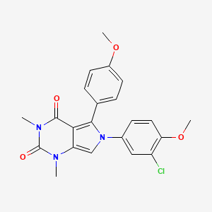 molecular formula C22H20ClN3O4 B11474244 6-(3-chloro-4-methoxyphenyl)-5-(4-methoxyphenyl)-1,3-dimethyl-1H-pyrrolo[3,4-d]pyrimidine-2,4(3H,6H)-dione 