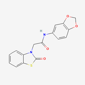 molecular formula C16H12N2O4S B11474246 N-(1,3-benzodioxol-5-yl)-2-(2-oxo-1,3-benzothiazol-3(2H)-yl)acetamide 