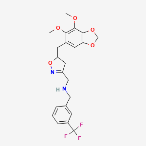 1-{5-[(6,7-dimethoxy-1,3-benzodioxol-5-yl)methyl]-4,5-dihydro-1,2-oxazol-3-yl}-N-[3-(trifluoromethyl)benzyl]methanamine