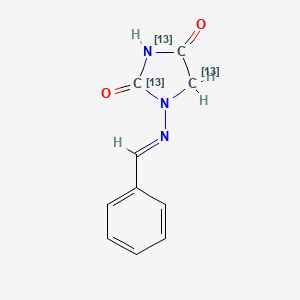 molecular formula C₇¹³C₃H₉N₃O₂ B1147427 1-Benzylideneaminohydantoin-13C3 CAS No. 1331666-40-0
