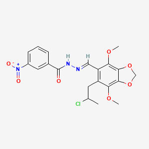 molecular formula C20H20ClN3O7 B11474278 N'-{(E)-[6-(2-chloropropyl)-4,7-dimethoxy-1,3-benzodioxol-5-yl]methylidene}-3-nitrobenzohydrazide 