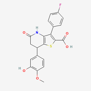 3-(4-Fluorophenyl)-7-(3-hydroxy-4-methoxyphenyl)-5-oxo-4,5,6,7-tetrahydrothieno[3,2-b]pyridine-2-carboxylic acid