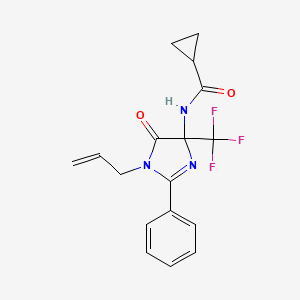 N-[5-oxo-2-phenyl-1-(prop-2-en-1-yl)-4-(trifluoromethyl)-4,5-dihydro-1H-imidazol-4-yl]cyclopropanecarboxamide