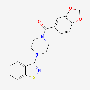 molecular formula C19H17N3O3S B11474419 [4-(1,2-Benzisothiazol-3-yl)piperazino](1,3-benzodioxol-5-yl)methanone 