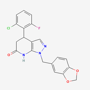 1-(1,3-benzodioxol-5-ylmethyl)-4-(2-chloro-6-fluorophenyl)-1,4,5,7-tetrahydro-6H-pyrazolo[3,4-b]pyridin-6-one