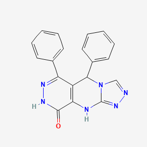 molecular formula C19H14N6O B11474429 8,10-diphenyl-2,4,5,7,11,12-hexazatricyclo[7.4.0.03,7]trideca-1(9),3,5,10-tetraen-13-one 