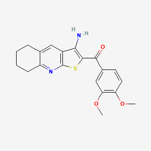 molecular formula C20H20N2O3S B11474437 (3-Amino-5,6,7,8-tetrahydrothieno[2,3-b]quinolin-2-yl)(3,4-dimethoxyphenyl)methanone 