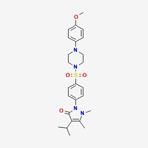 molecular formula C25H32N4O4S B11474450 2-(4-{[4-(4-methoxyphenyl)piperazin-1-yl]sulfonyl}phenyl)-1,5-dimethyl-4-(propan-2-yl)-1,2-dihydro-3H-pyrazol-3-one 