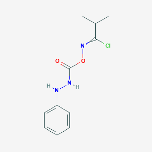 molecular formula C11H14ClN3O2 B11474451 2-methyl-N-{[(2-phenylhydrazinyl)carbonyl]oxy}propanimidoyl chloride 