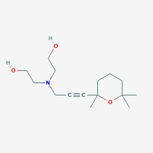 molecular formula C15H27NO3 B11474460 2,2'-{[3-(2,6,6-trimethyltetrahydro-2H-pyran-2-yl)prop-2-yn-1-yl]imino}diethanol 