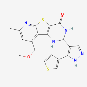 13-(methoxymethyl)-11-methyl-4-(5-thiophen-3-yl-1H-pyrazol-4-yl)-8-thia-3,5,10-triazatricyclo[7.4.0.02,7]trideca-1(13),2(7),9,11-tetraen-6-one