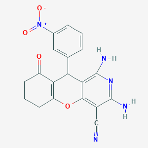 1,3-diamino-10-(3-nitrophenyl)-9-oxo-6,8,9,10-tetrahydro-7H-chromeno[3,2-c]pyridine-4-carbonitrile