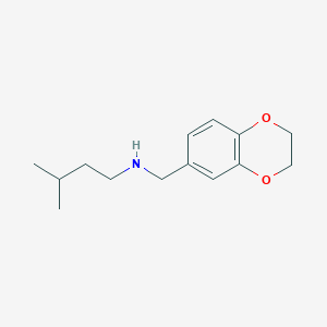 N-(2,3-dihydro-1,4-benzodioxin-6-ylmethyl)-3-methylbutan-1-amine