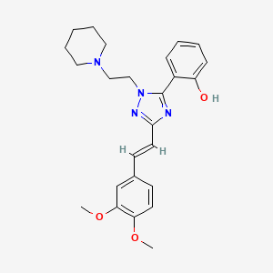 2-{3-[(E)-2-(3,4-dimethoxyphenyl)ethenyl]-1-[2-(piperidin-1-yl)ethyl]-1H-1,2,4-triazol-5-yl}phenol