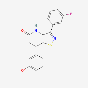 molecular formula C19H15FN2O2S B11474542 3-(3-fluorophenyl)-7-(3-methoxyphenyl)-6,7-dihydroisothiazolo[4,5-b]pyridin-5(4H)-one 