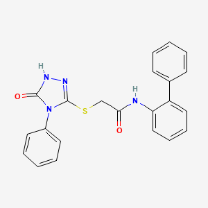 molecular formula C22H18N4O2S B11474550 N-(biphenyl-2-yl)-2-[(5-oxo-4-phenyl-4,5-dihydro-1H-1,2,4-triazol-3-yl)sulfanyl]acetamide 