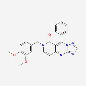 molecular formula C23H19N5O3 B11474567 7-(3,4-dimethoxybenzyl)-9-phenylpyrido[4,3-d][1,2,4]triazolo[1,5-a]pyrimidin-8(7H)-one 