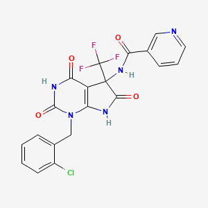 N-[1-(2-chlorobenzyl)-4-hydroxy-2,6-dioxo-5-(trifluoromethyl)-2,5,6,7-tetrahydro-1H-pyrrolo[2,3-d]pyrimidin-5-yl]pyridine-3-carboxamide