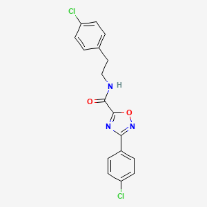 molecular formula C17H13Cl2N3O2 B11474604 3-(4-chlorophenyl)-N-[2-(4-chlorophenyl)ethyl]-1,2,4-oxadiazole-5-carboxamide 