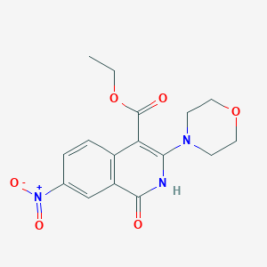 molecular formula C16H17N3O6 B11474609 Ethyl 3-(morpholin-4-yl)-7-nitro-1-oxo-1,2-dihydroisoquinoline-4-carboxylate 